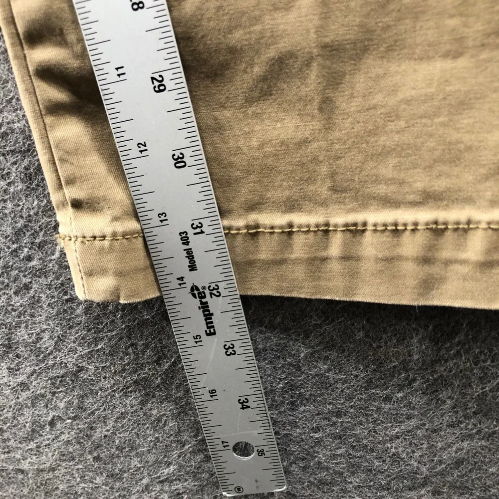 Banana Republic Lived-In Straight Chino Pants Mens 33x32 Acorn Tan Khaki Stretch